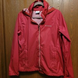 Columbia Women's Magenta Nylon Zip Front Windbreaker Jacket XL